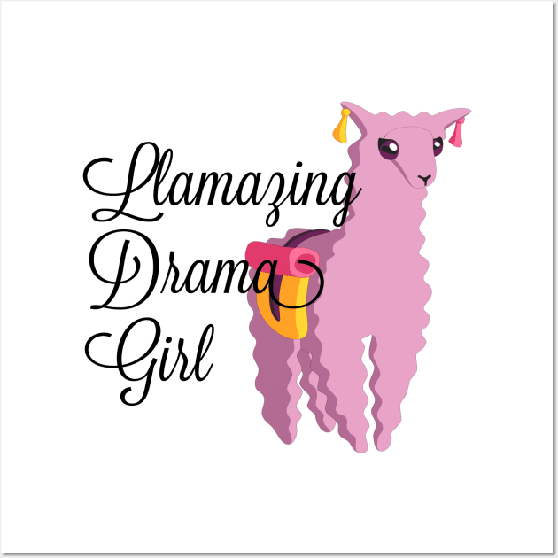 Llama Design - Llamazing Drama Girl Wall Art by Animal Specials